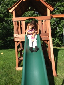 slide with mom...not sure about it